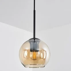 Suspension Verre 15 cm Koyoto Ambre, 1 lumière