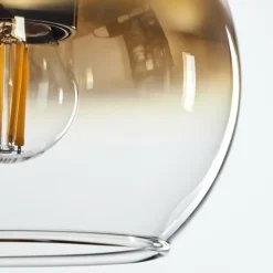 Suspension Verre 15 cm Koyoto Or, Clair, 1 lumière