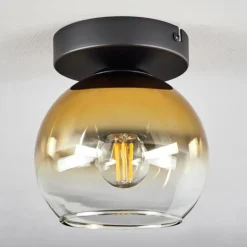 Suspension Verre 15 cm Koyoto Or, Clair, 1 lumière