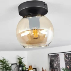Suspension Verre 15 cm Koyoto Ambre, 1 lumière