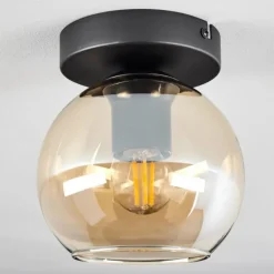 Suspension Verre 15 cm Koyoto Ambre, 1 lumière