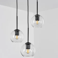 Suspension Verre 15 cm Koyoto Clair, 3 lumières