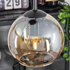 Suspension Verre 15 cm Koyoto Ambre, 3 lumières