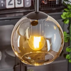 Suspension Verre 15 cm Koyoto Ambre, 3 lumières