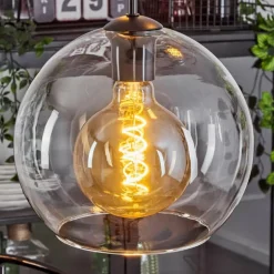 Suspension Verre 25 cm Koyoto Clair, 3 lumières