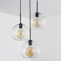 Suspension Verre 25 cm Koyoto Clair, 3 lumières