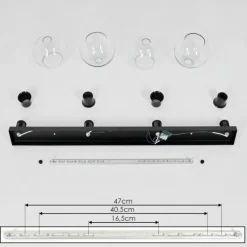 Suspension Verre 15 cm Koyoto Clair, 4 lumières