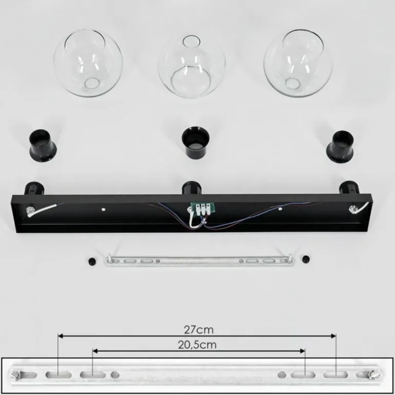 Suspension Verre 15 cm Koyoto Clair, 3 lumières