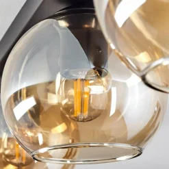 Suspension Verre 15 cm Koyoto Ambre, 3 lumières