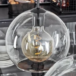 Suspension Verre 25 cm Koyoto Clair, 2 lumières