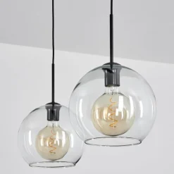 Suspension Verre 25 cm Koyoto Clair, 2 lumières