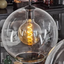 Suspension Verre 30 cm Koyoto Clair, 2 lumières
