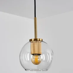 Suspension Verre 15 cm Koyoto Or, 1 lumière