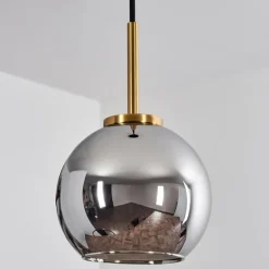 Suspension Verre 15 cm Koyoto Or, Noir, 1 lumière