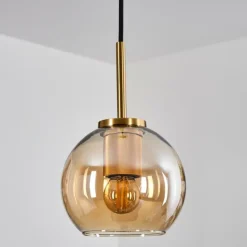 Suspension Verre 15 cm Koyoto Or, Noir, 1 lumière