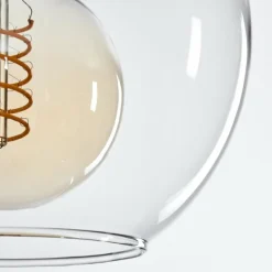 Suspension Verre 20 cm Koyoto Or, Noir, 1 lumière