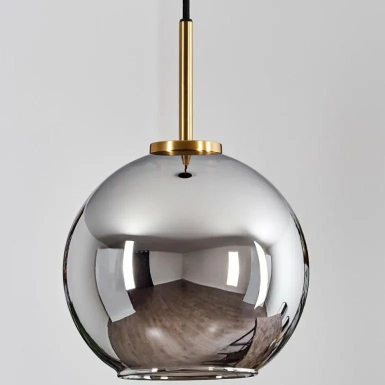 Suspension Verre 20 cm Koyoto Or, Noir, 1 lumière