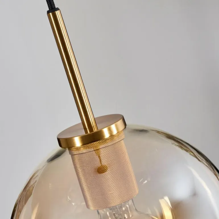 Suspension Verre 20 cm Koyoto Or, Noir, 1 lumière