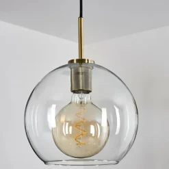 Suspension Verre 25 cm Koyoto Vieux laiton, 1 lumière