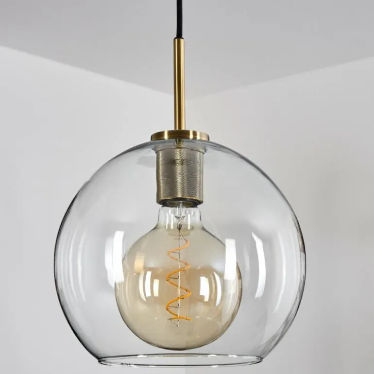 Suspension Verre 25 cm Koyoto Vieux laiton, 1 lumière