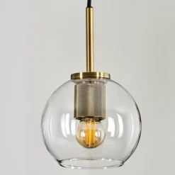 Suspension Verre 15 cm Koyoto Vieux laiton, 1 lumière