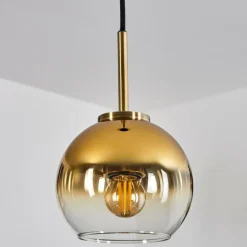 Suspension Verre 15 cm Koyoto Vieux laiton, 1 lumière