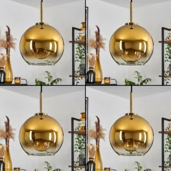 Suspension Verre 20 cm Koyoto Vieux laiton, 1 lumière