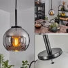 Suspension Verre 15 cm Koyoto Acier inoxydable, Noir, 1 lumière