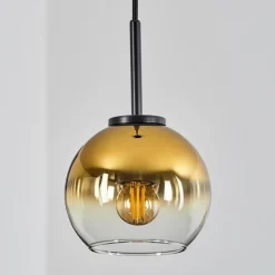 Suspension Verre 15 cm Koyoto Acier inoxydable, Noir, 1 lumière