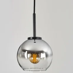 Suspension Verre 15 cm Koyoto Acier inoxydable, Noir, 1 lumière