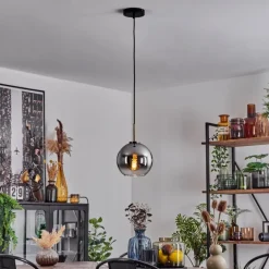 Suspension Verre 20 cm Koyoto Vieux laiton, 1 lumière