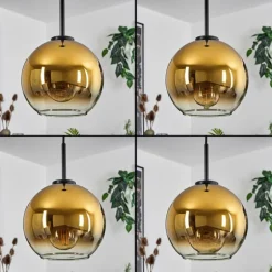 Suspension Verre 20 cm Koyoto Acier inoxydable, Noir, 1 lumière