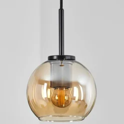 Suspension Verre 15 cm Koyoto Acier inoxydable, Noir, 1 lumière