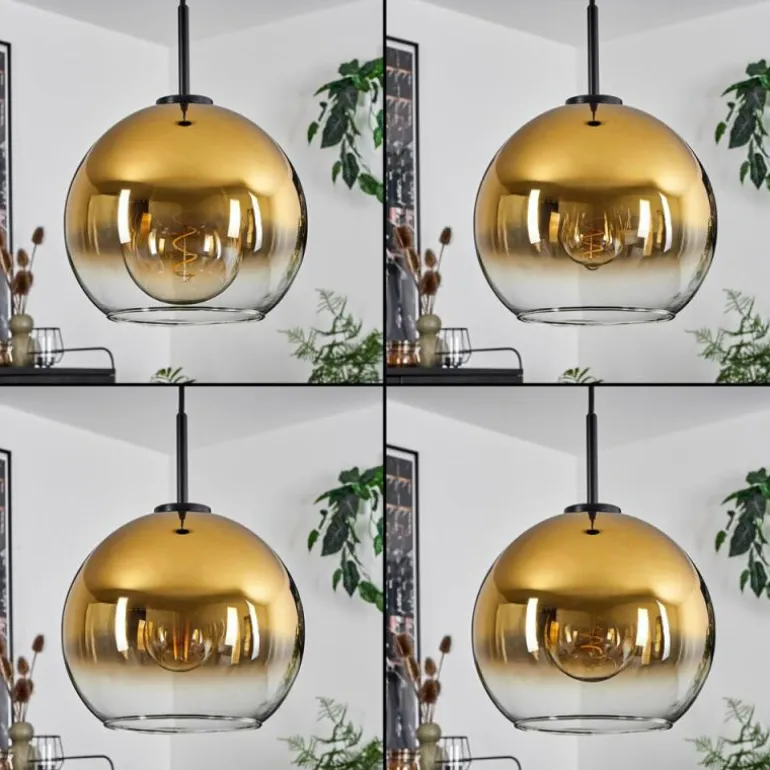 Suspension Verre 25 cm Koyoto Acier brossé, 1 lumière
