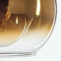 Suspension Verre 25 cm Koyoto Acier brossé, 1 lumière