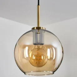 Suspension Verre 20 cm Koyoto Acier inoxydable, Noir, 1 lumière