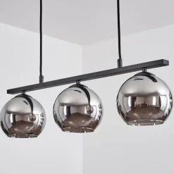 Suspension Verre 15 cm Koyoto Chrome, 3 lumières