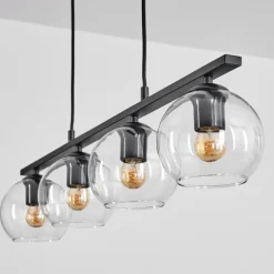 Suspension Verre 15 cm Koyoto Clair, 4 lumières