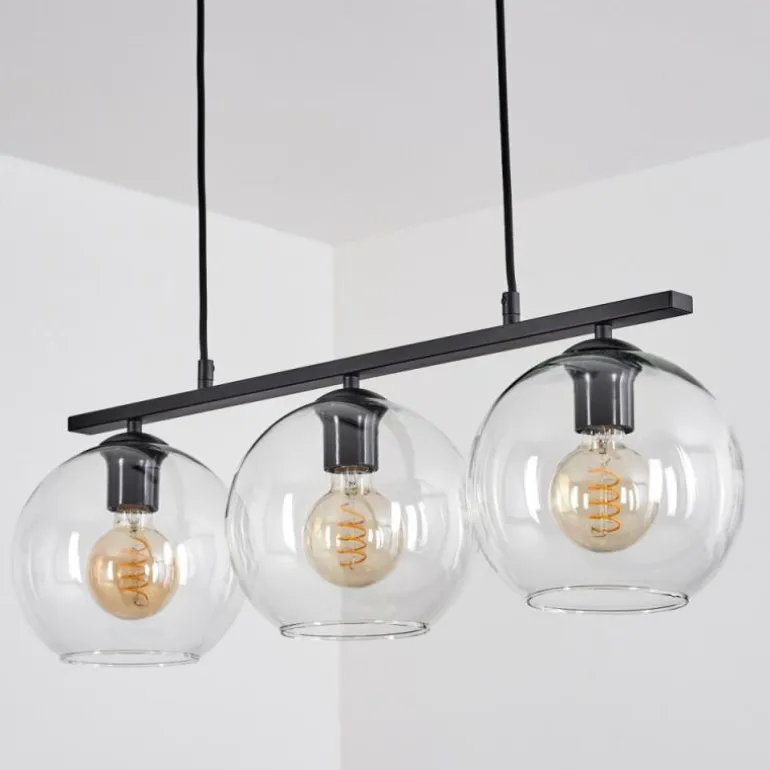 Suspension Verre 20 cm Koyoto Clair, 3 lumières