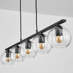 Suspension Verre 15 cm Koyoto Clair, 5 lumières