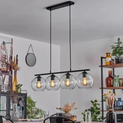 Suspension Verre 20 cm Koyoto Clair, 4 lumières