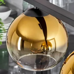 Suspension Verre 15 cm Koyoto Ambre, 4 lumières