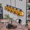 Suspension Verre 20 cm Koyoto Or, Clair, 5 lumières