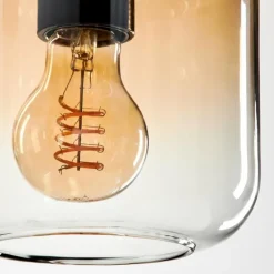 Suspension Verre 15 cm Lauden Ambre, Clair, 1 lumière