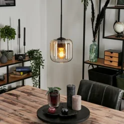 Suspension Verre 15 cm Lauden Ambre, Clair, 1 lumière