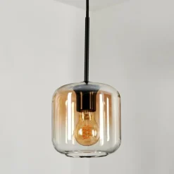 Suspension Verre 15 cm Lauden Ambre, Clair, 1 lumière