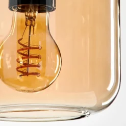 Suspension Verre 15 cm Lauden Ambre, 1 lumière