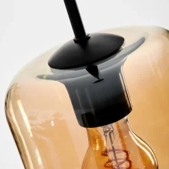 Suspension Verre 15 cm Lauden Ambre, 1 lumière
