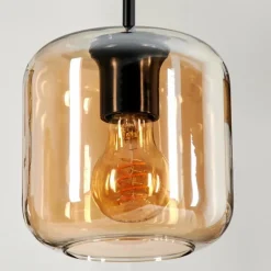 Suspension Verre 15 cm Lauden Ambre, 1 lumière