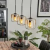 Suspension Verre 15 cm Lauden Ambre, Clair, 3 lumières